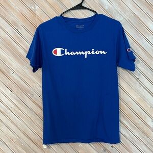 Champion Royal Blue Tee with Iconic Logo Authentic Athletic Wear